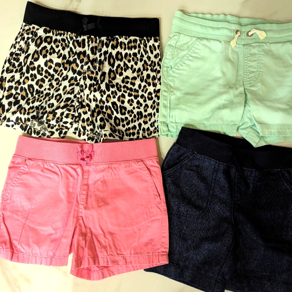 Set of 4 Girls Shorts, Size 6~6x~8